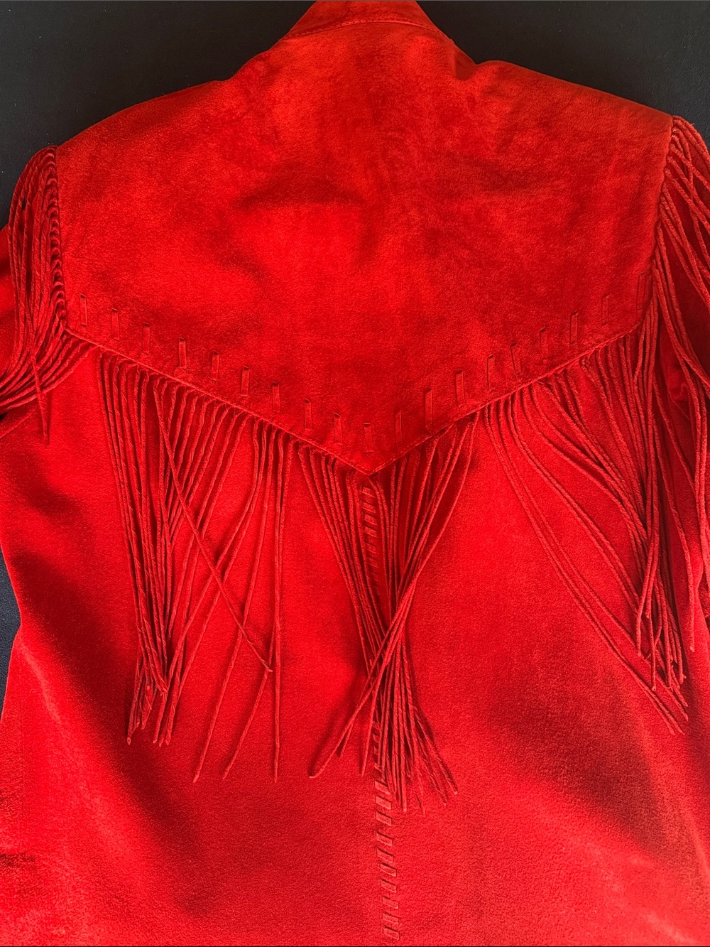 Vintage Scully Red Suede Fringe Leather Jacket M - Picture 5 of 7